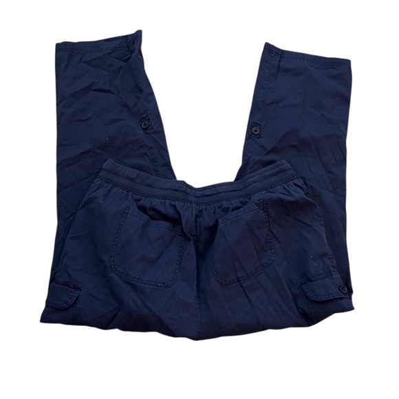 Woman Within Elastic Waist Cargo Pants Utility Navy 20W - Picture 2 of 6